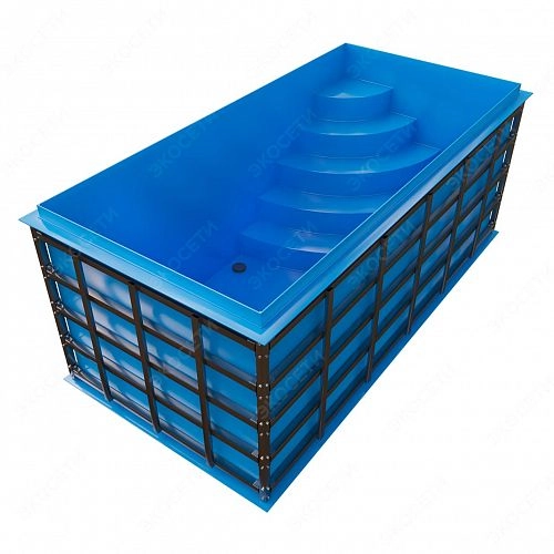 Прямоугольный пластиковый бассейн (7х2,4х1,5)