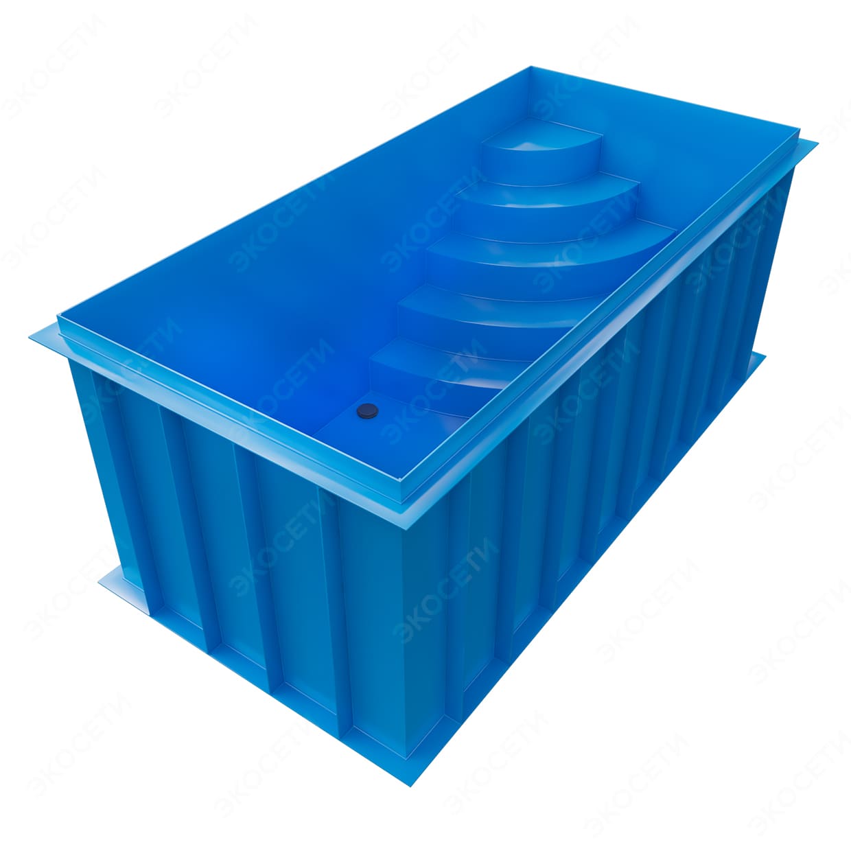 Прямоугольный пластиковый бассейн (2,5х2х2)