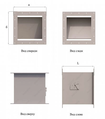 Дроссель-клапан Ecoseti Gate Square F600х600