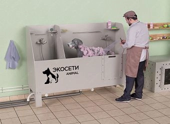 Мойка для животных с двумя трапами Ecoseti Animal 9-4