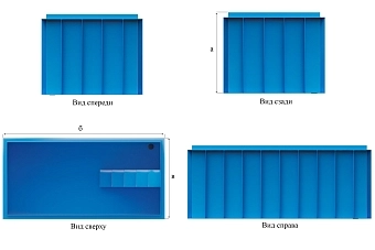 Бассейн (купель) Экосети ПП8Г (3,5х1,5х1,5)-6