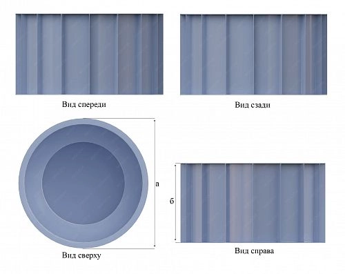 Круглая пластиковая купель (2,0х1,2), перламутровый голубой