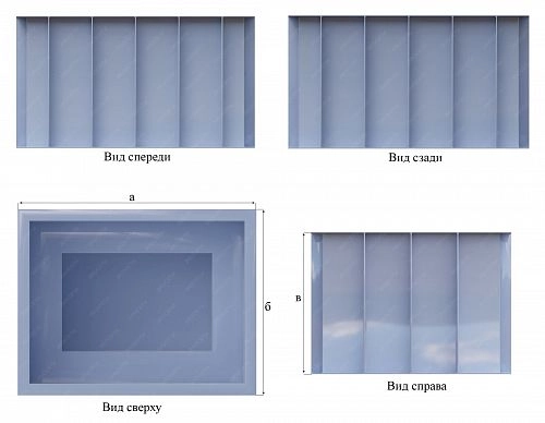 Прямоугольная пластиковая купель (2,0х2,0х1,2), перламутровый голубой